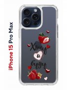 Чехол-накладка iPhone 15 Pro Max Kruche Print Ягодный микс