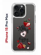 Чехол-накладка iPhone 15 Pro Max Kruche Print Ягодный микс