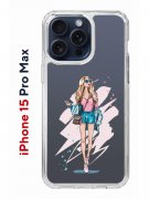 Чехол-накладка iPhone 15 Pro Max Kruche Print Fashion Girl