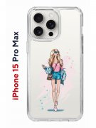 Чехол-накладка iPhone 15 Pro Max Kruche Print Fashion Girl