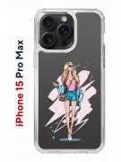 Чехол-накладка iPhone 15 Pro Max Kruche Print Fashion Girl