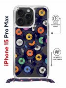 Чехол-накладка iPhone 15 Pro Max Kruche Magrope Print Виниловые пластинки