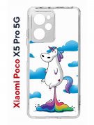 Чехол-накладка Xiaomi Poco X5 Pro 5G (641594) Kruche PRINT Flying Unicorn