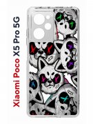 Чехол-накладка Xiaomi Poco X5 Pro 5G Kruche Print Angry Cats