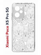 Чехол-накладка Xiaomi Poco X5 Pro 5G (641594) Kruche PRINT Skull White