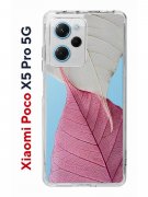 Чехол-накладка Xiaomi Poco X5 Pro 5G (641594) Kruche PRINT Pink and white