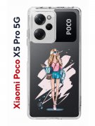 Чехол-накладка Xiaomi Poco X5 Pro 5G (641594) Kruche PRINT Fashion Girl