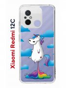 Чехол-накладка Xiaomi Redmi 12C (641591) Kruche PRINT Flying Unicorn