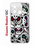 Чехол-накладка Xiaomi Redmi 12C (641591) Kruche PRINT Angry Cats