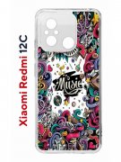 Чехол-накладка Xiaomi Redmi 12C (641591) Kruche PRINT Music