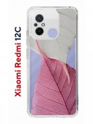 Чехол-накладка Xiaomi Redmi 12C (641591) Kruche PRINT Pink and white