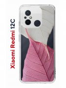 Чехол-накладка Xiaomi Redmi 12C (641591) Kruche PRINT Pink and white