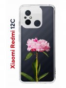 Чехол-накладка Xiaomi Redmi 12C (641591) Kruche PRINT Пион