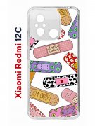 Чехол-накладка Xiaomi Redmi 12C (641591) Kruche PRINT Милые пластыри