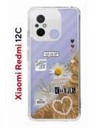 Чехол-накладка Xiaomi Redmi 12C Kruche Print Крафтовые наклейки