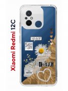 Чехол-накладка Xiaomi Redmi 12C Kruche Print Крафтовые наклейки