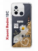 Чехол-накладка Xiaomi Redmi 12C Kruche Print Крафтовые наклейки