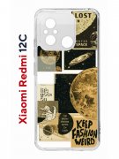 Чехол-накладка Xiaomi Redmi 12C/Poco C55 Kruche Print Стикеры Космос