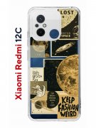 Чехол-накладка Xiaomi Redmi 12C/Poco C55 Kruche Print Стикеры Космос