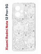 Чехол-накладка Xiaomi Redmi Note 12 Pro+ 5G (641592) Kruche PRINT Skull White
