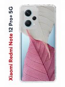 Чехол-накладка Xiaomi Redmi Note 12 Pro+ 5G Kruche Print Pink and white