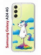 Чехол-накладка Samsung Galaxy A24 4G (641586) Kruche PRINT Flying Unicorn