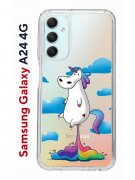 Чехол-накладка Samsung Galaxy A24 4G (641586) Kruche PRINT Flying Unicorn