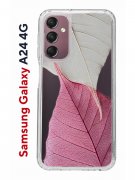 Чехол-накладка Samsung Galaxy A24 4G (641586) Kruche PRINT Pink and white