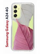 Чехол-накладка Samsung Galaxy A24 4G (641586) Kruche PRINT Pink and white