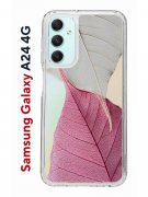 Чехол-накладка Samsung Galaxy A24 4G (641586) Kruche PRINT Pink and white