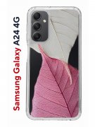 Чехол-накладка Samsung Galaxy A24 4G (641586) Kruche PRINT Pink and white