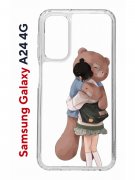 Чехол-накладка Samsung Galaxy A24 4G (641586) Kruche PRINT Девочка с мишкой