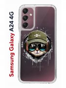 Чехол-накладка Samsung Galaxy A24 4G (641586) Kruche PRINT Кот в наушниках