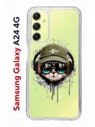 Чехол-накладка Samsung Galaxy A24 4G (641586) Kruche PRINT Кот в наушниках