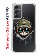 Чехол-накладка Samsung Galaxy A24 4G (641586) Kruche PRINT Кот в наушниках