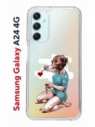 Чехол-накладка Samsung Galaxy A24 4G Kruche Print Рисуя любовь