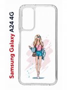 Чехол-накладка Samsung Galaxy A24 4G (641586) Kruche PRINT Fashion Girl