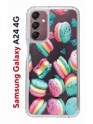 Чехол-накладка Samsung Galaxy A24 4G (641586) Kruche PRINT Макарон