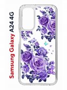 Чехол-накладка Samsung Galaxy A24 4G Kruche Print Roses