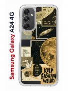 Чехол-накладка Samsung Galaxy A24 4G Kruche Print Стикеры Космос