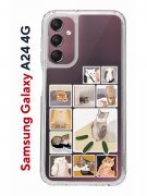 Чехол-накладка Samsung Galaxy A24 4G Kruche Print Коты-Мемы