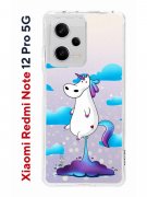 Чехол-накладка Xiaomi Redmi Note 12 Pro 5G (641590) Kruche PRINT Flying Unicorn