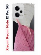 Чехол-накладка Xiaomi Redmi Note 12 Pro 5G Kruche Print Pink and white