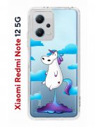 Чехол-накладка Xiaomi Redmi Note 12 5G (641593) Kruche PRINT Flying Unicorn