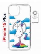 Чехол-накладка Apple iPhone 15 Plus (641583) Kruche PRINT Flying Unicorn