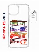 Чехол-накладка Apple iPhone 15 Plus (641583) Kruche PRINT Repeat