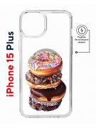Чехол-накладка iPhone 15 Plus Kruche Magnet Print Donuts