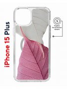 Чехол-накладка Apple iPhone 15 Plus (641583) Kruche PRINT Pink and white