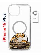 Чехол-накладка iPhone 15 Plus Kruche Magnet Print тигр первый снег