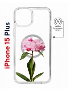 Чехол-накладка Apple iPhone 15 Plus (641583) Kruche PRINT Пион